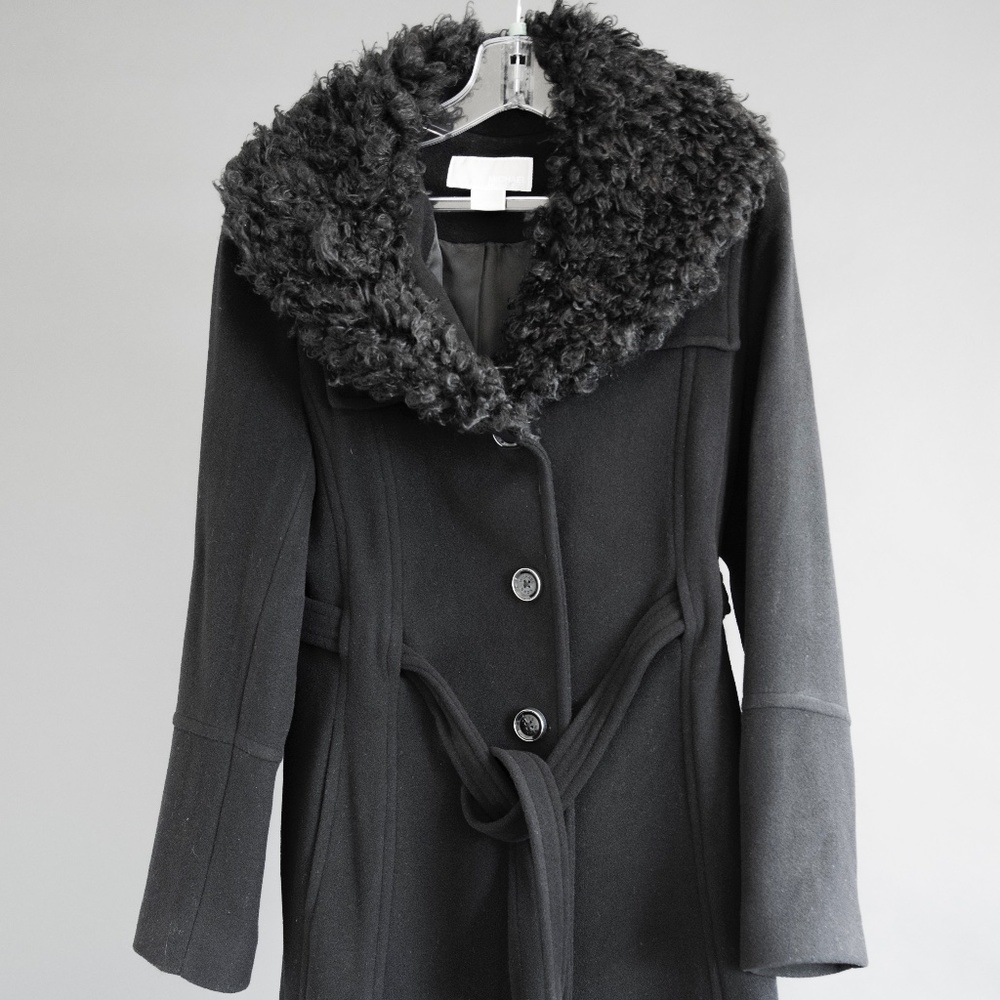Michael Kors Women's Coat Black Size 14 Long Wool